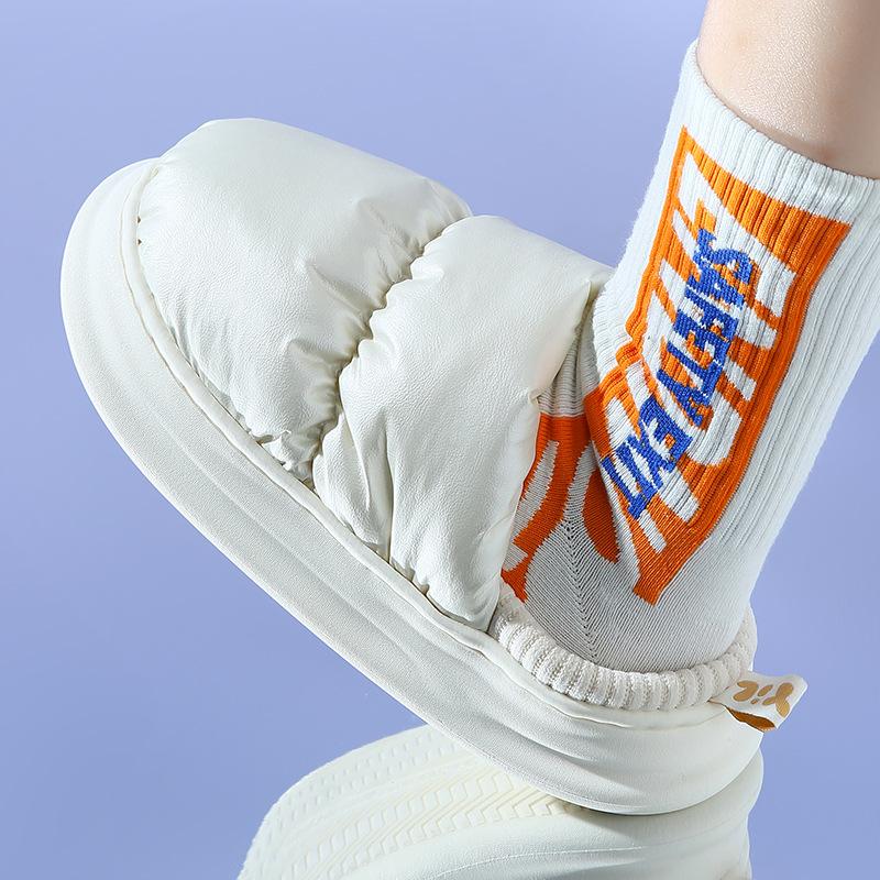 Хлопковые тапочки для мужчин, водонепроницаемые, мягкая подошва, удобная домашняя хлопковая обувь для пар, модные, металлического цвета, теплые домашние сабо