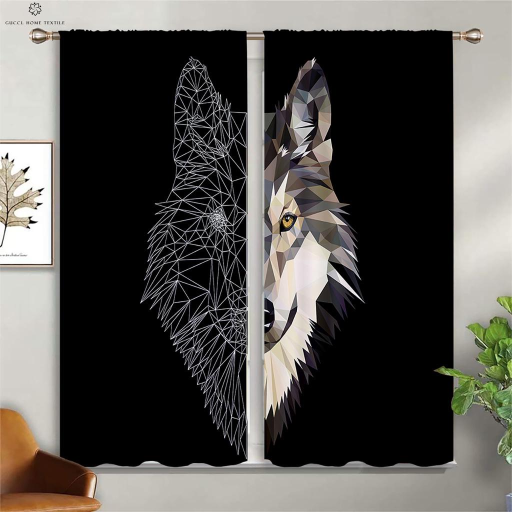Плотные шторы с принтом животных и волков, теплоизоляция, спальня, гостиная, кухонные декоративные шторы, украшение дома