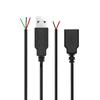 Разветвитель USB 2.0 с разъемами Male to Female, 3A, пара, открытый конец, последовательный кабель, пигтейл, 4 контакта, 2 провода, USB кабель данных