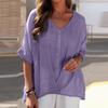 Women Latest Summer Casual Linen Shirt Loose Blouse Half Sleeve Button Fly Top Ladies Tunic Blusas Femme Clothing Size S-5XL