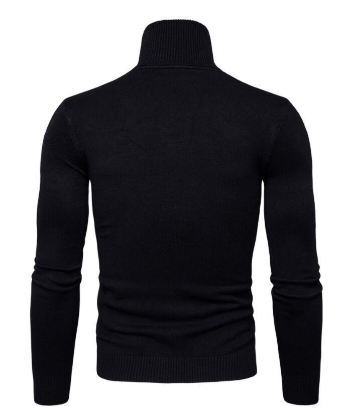 Мужской облегающий свитер с высоким воротом 2024 года для трансграничной торговли, тепло на осень/зиму.