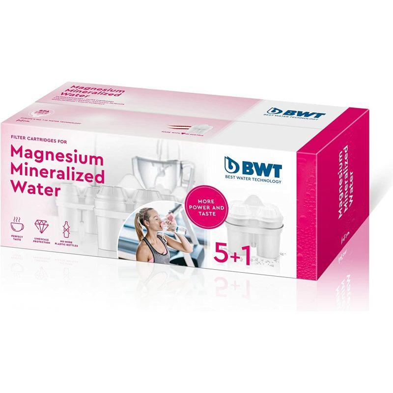 BWT BWT - BWT 5+1 Filters with Magnesium Improves Immune System, Reduces Lime, Chlorine, Water Impurities and Improves Taste - Half Year Pack CE
