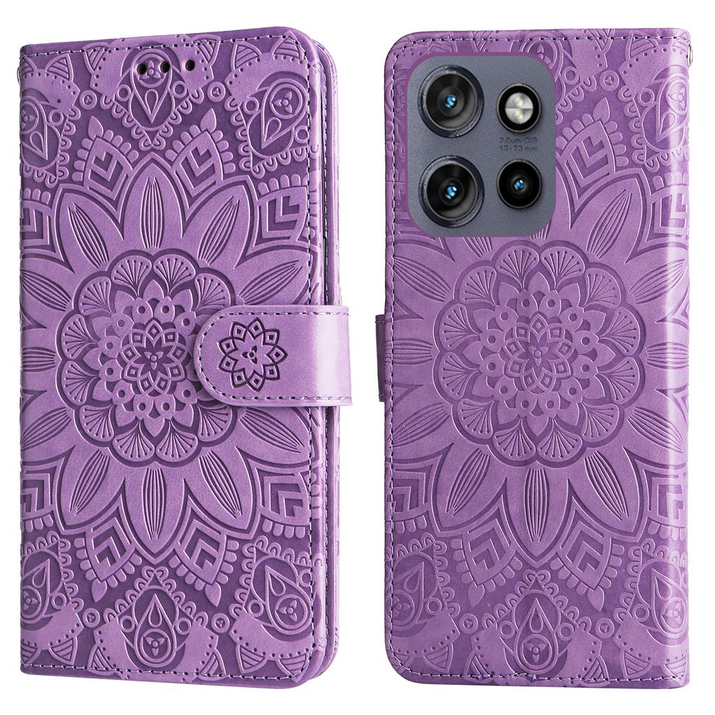 Wallet Case for Motorola Edge 50 Neo 5G/Moto S50 5G/ThinkPhone 25 5G Leather Phone Cover Sunflower Imprint