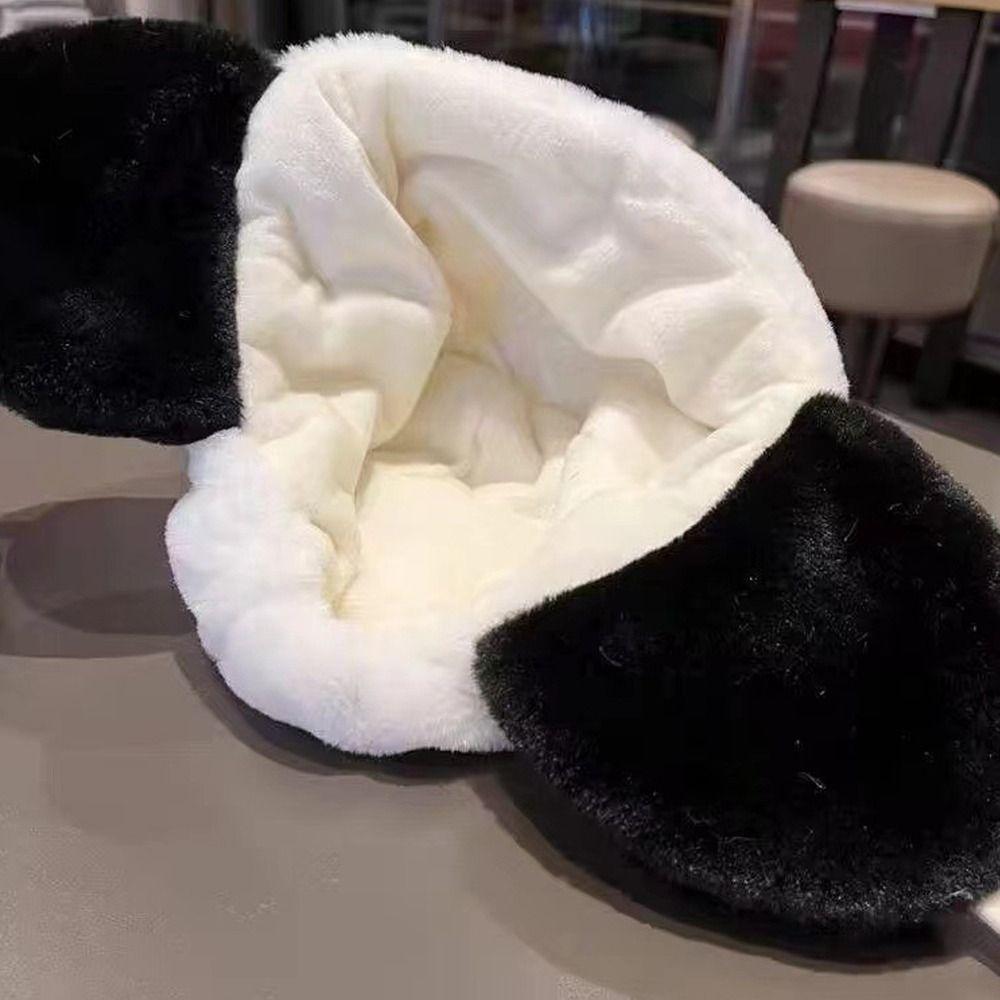 Cute Cartoon Panda Plush Hat Windproof Ear Protection Hat Trend Beanies Cap for Children