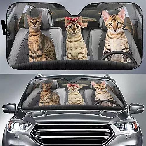 Car Sun Visor Funny Selfie Cat Car Windshield Sun Visor Uv Protection To Print