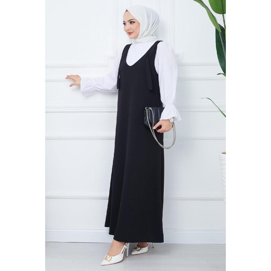 Вязаное платье без рукавов Nehir, черное Hm2389