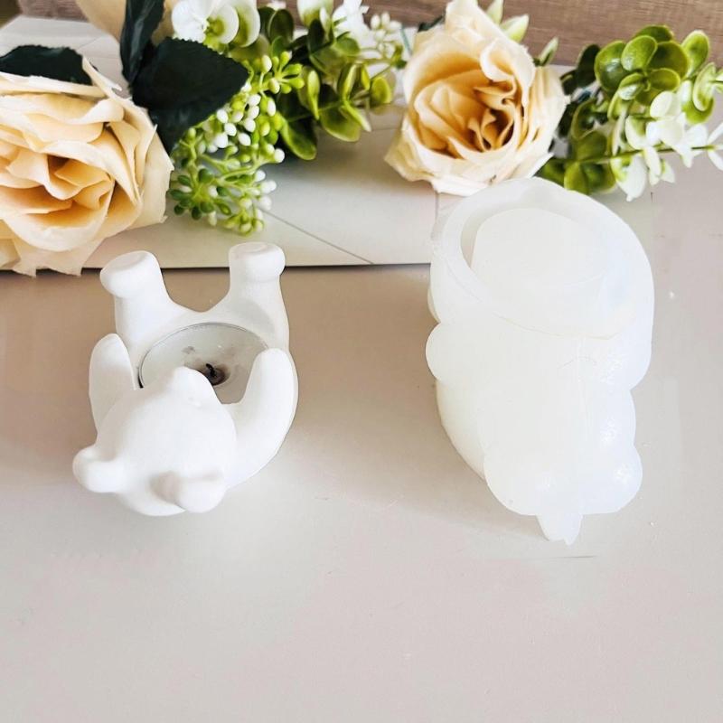 Силиконовая форма для подсвечника, форма для подставки под свечу, форма медведя, материалы для рукоделия, подходят для изготовления подсвечников.