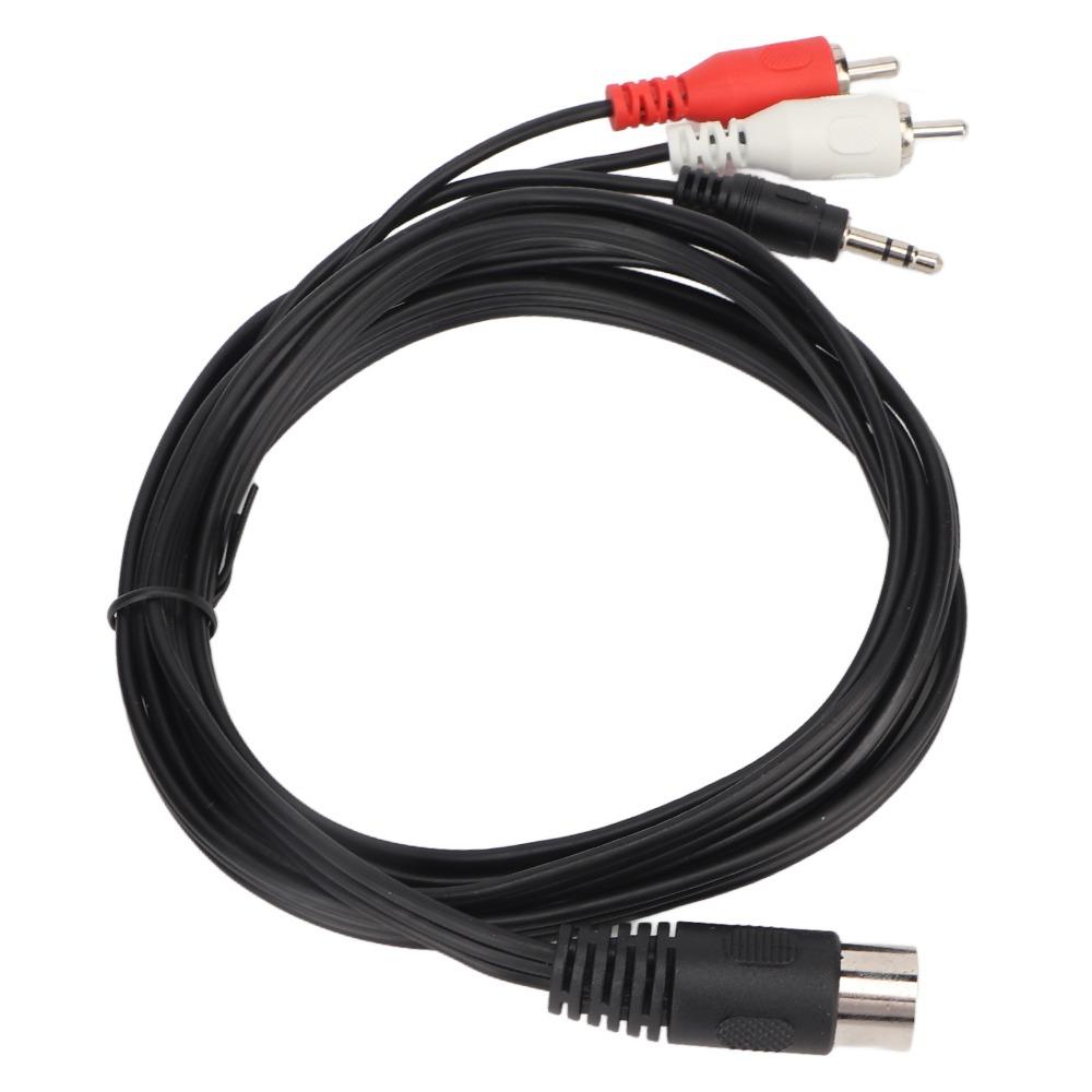 Male to Male DIN 8Pin to 3.5mm + 2RCA Cable Plug and Play Audio Connection Cable  Subwoofer Speaker