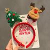 Fluffy Plush Christmas Headband Christmas Hat Children Headwear Cartoon Santa Claus Hairband