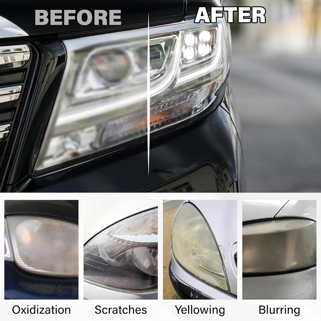 53 PCS Car Headlight Restoration Kit, 3 Inch Drill Sanding Disc With 1/4 Inch Shank Backing, Loop And Hook Sanding Paper, Scouring Pads, Polishing