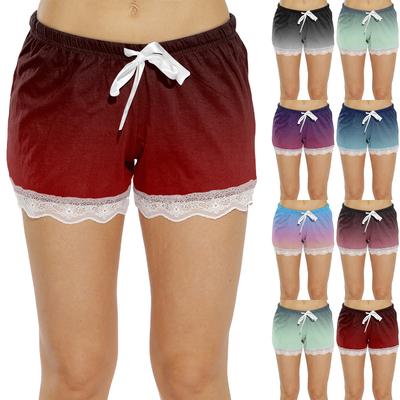 Женские домашние брюки с принтом Allover, пижамные брюки из кружева для сна, короткие брюки, пижамные брюки