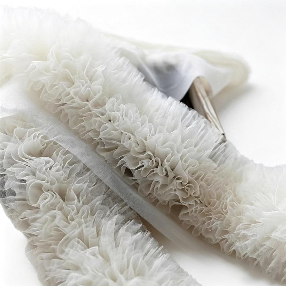 1 Yard Mesh Lace Accessories 12cm Wide Mesh Material Hem Cuffs Lace Trim  Wedding Accessories