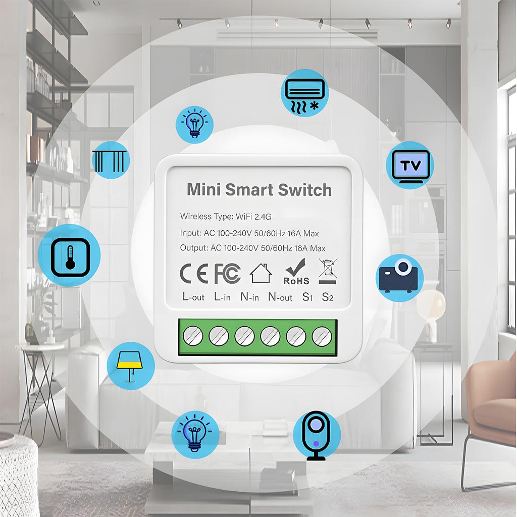 WiFi Smart Light 16A DIY Автоматический выключатель с таймером 1 группа 2-стороннее управление Tuya Wireless