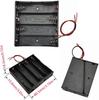3pcs 18650 Battery Holder Box 1 Slot 3.7V Battery Storage Case 1/2/3/4 Cell Plastic Container with Connect Black Red Wires