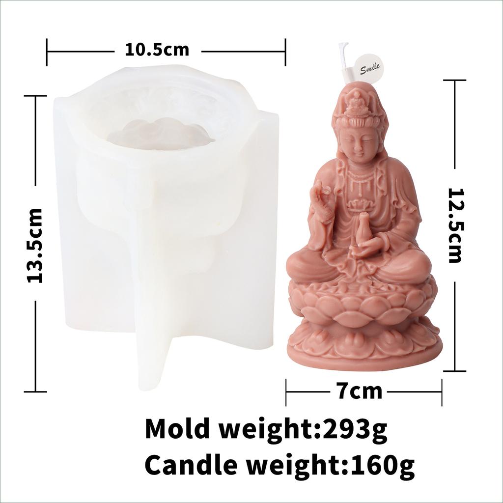 Многоразовая силиконовая форма для свечей Авалокитешвара, статуи, форма для эпоксидной смолы, инструмент для литья для DIY, гипсовые настольные украшения