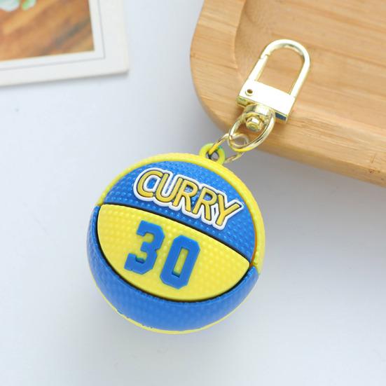 Keychain Pendant 3D Basketball Pendant Stainless Novelty Silicone Color Matching Schoolbag Shoulder Bag Decoration Pendant Keyring