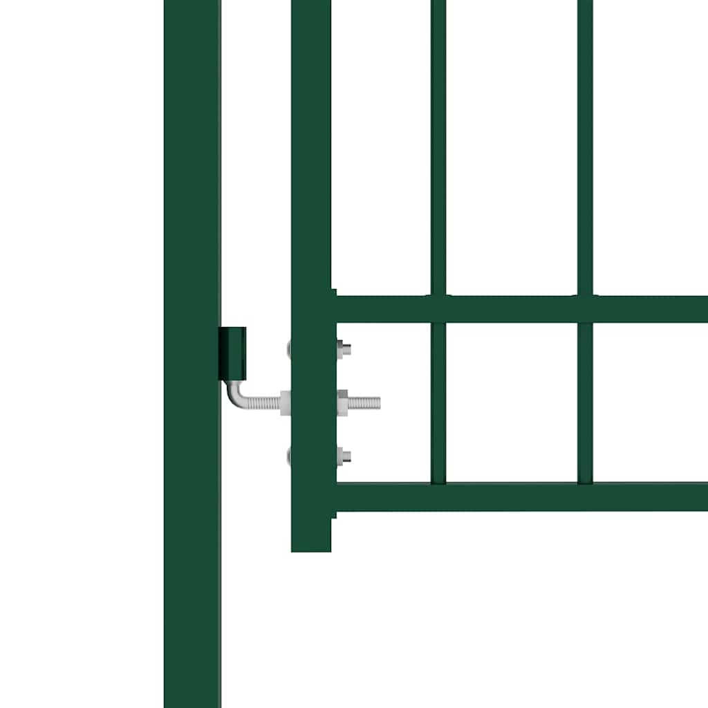 Fence Gate EMMEN with Spikes Steel 104 x 109.5 cm Green