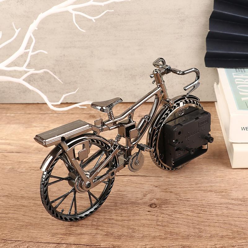 Home Garden Vintage Arabic Numeral Bicycle Shape Creative Table Alarm Clock
