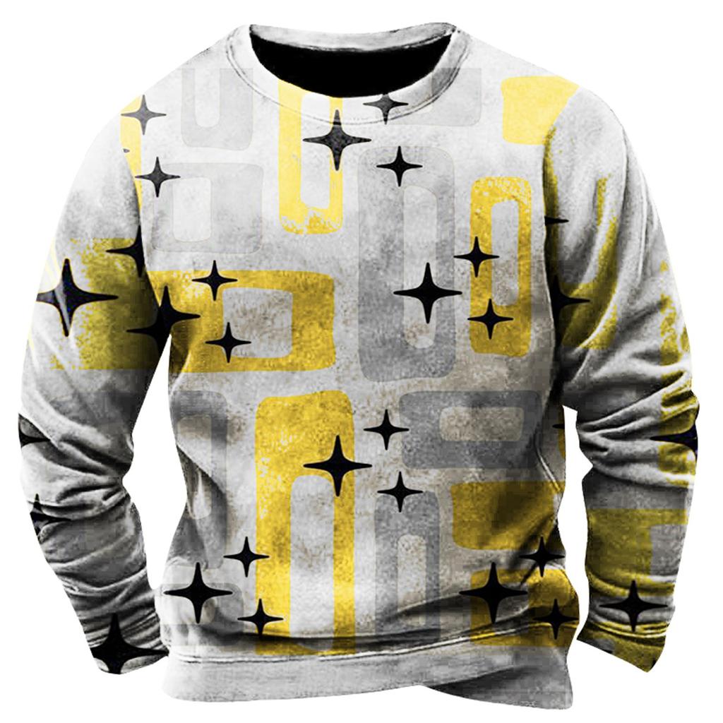 Men'S Printed Sweatshirt Outdoor Ethnic Printed Loose Long Sleeved