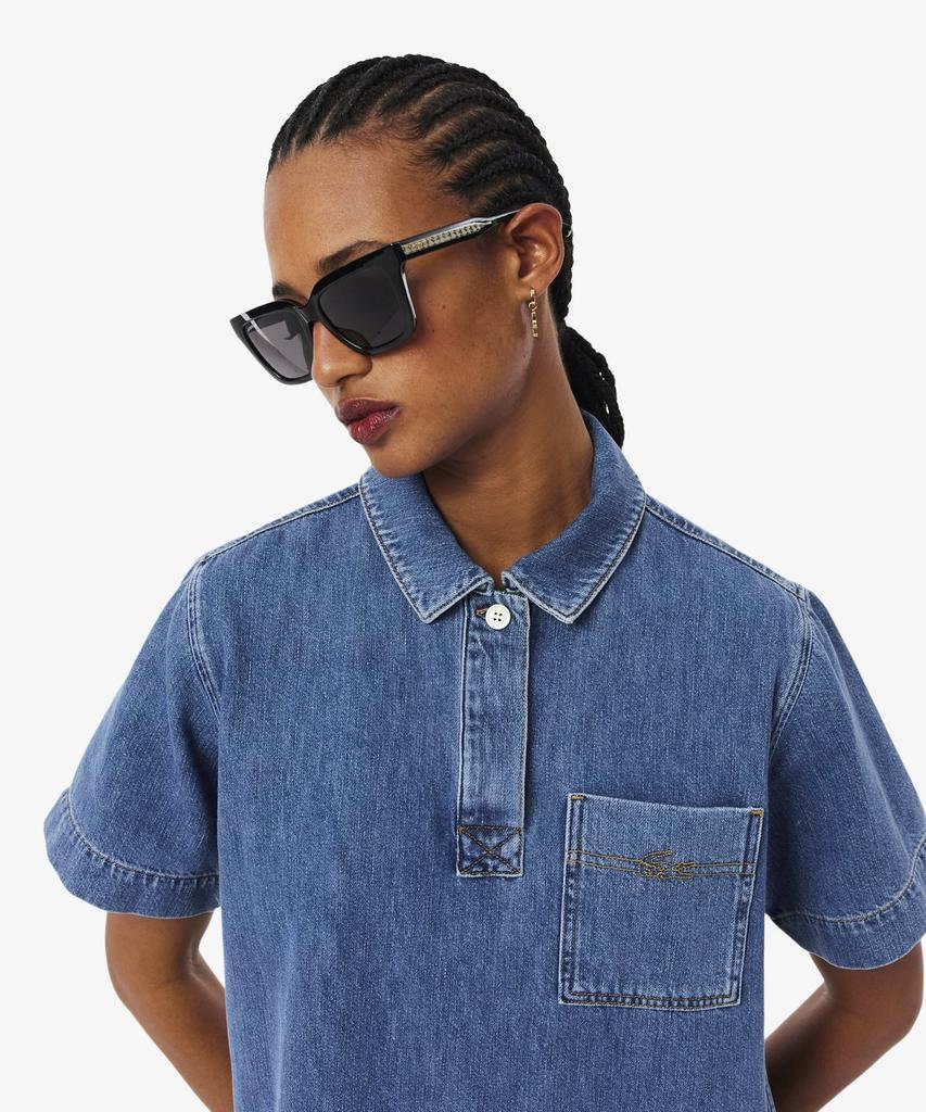 Lacoste Women'S Denim Polo Dress Ef0192-56G 36L