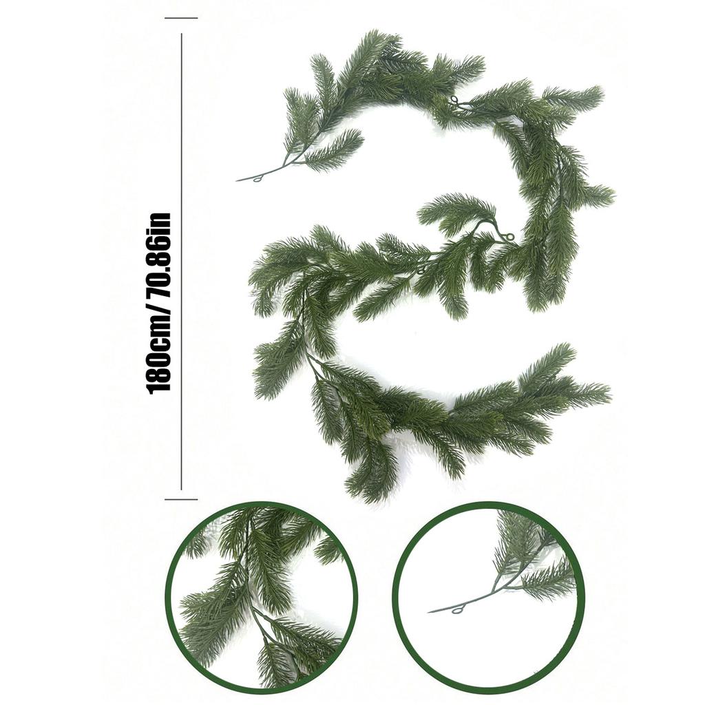 1.8 Meters Plastic Pine And Cypress Rattan Green Wedding Christmas Day Decoration Simulation Rattan Pine Needles Fake Plant Wall Hanging