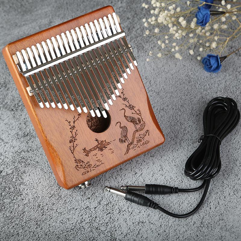Калимба (Музыкальный инструмент Thumb Piano) Электрическая коробочка Стиль исполнения 21 тон Ручная настройка 17 клавиш Калимба Можно подключить к аудио Подарок на День рождения Фестиваль