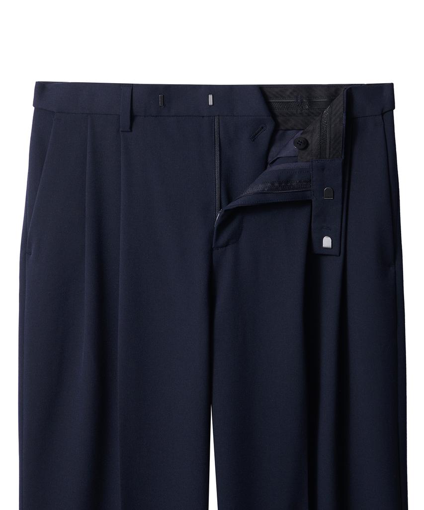MUSINSA STANDARD Recycle Two-Tuck Wide Hidden Banding Slacks [Navy]
