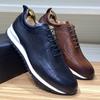 Fashion Luxury Mens Genuine Leather Sneakers Lace-Up Comfortable Oxford Classic Casual Shoes for Men Outdoor Street Travel Flat Footwear