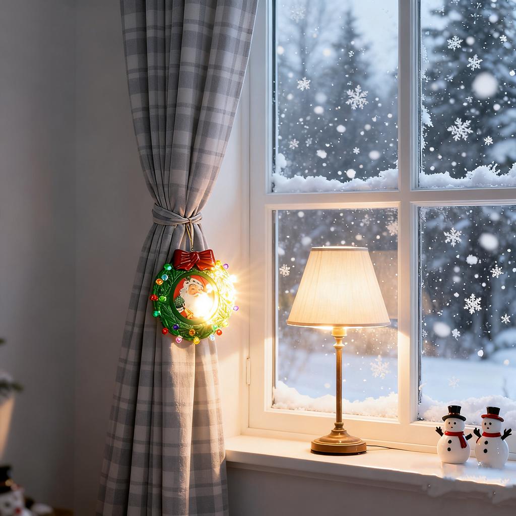 3D Christmas 3-inch Green Wreath Photo Frame, Lettering Decorations, Customizable 60-second Message.