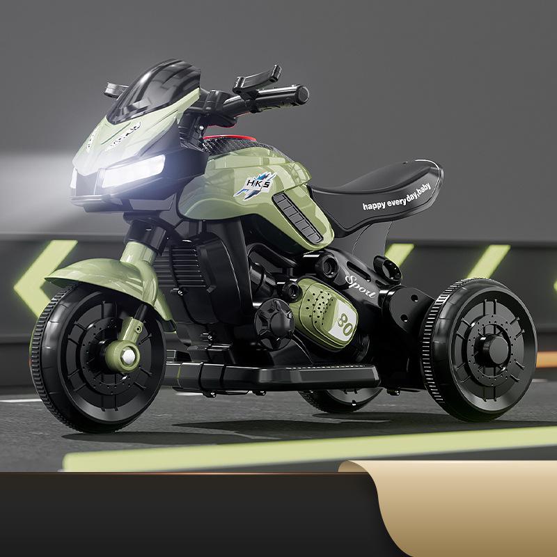 Детский электрический трехколесный велосипед: Игрушечный мотоцикл с аккумулятором и дистанционным управлением для мальчиков и девочек