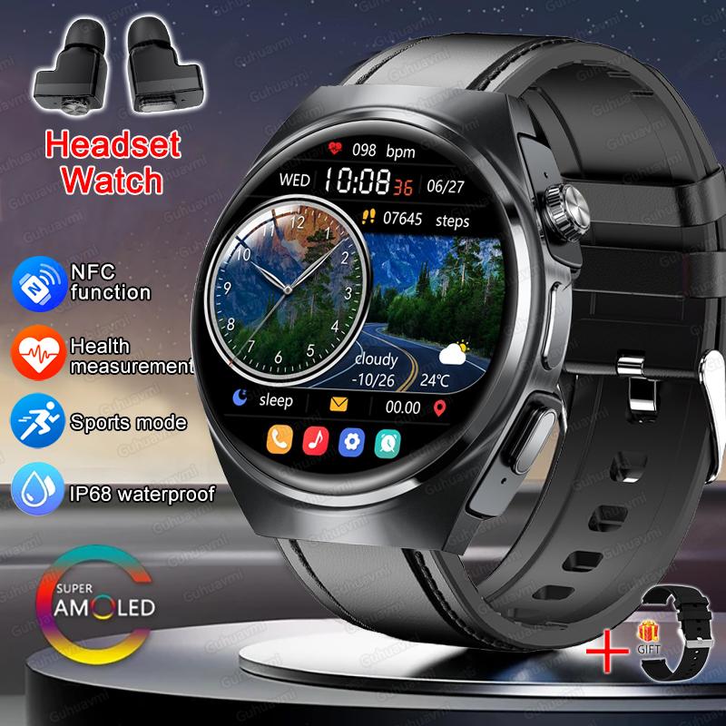 Наушники Умные Часы Для Android iOS С Наушниками TWS Звонки Bluetooth 2 в 1 Наушники Пульс Кислород в Крови Спорт Умные Часы NFC