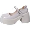 2025 new comfortable and versatile sweet and cool thick heel high heel small leather shoes platform heightening French retro Mary Jane trendy shoes