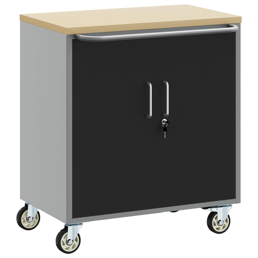 Trolley Rolling Workbench Black and Gray 75 x 45 x 85 cm