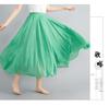 Mori Girl Plus Size Cotton Linen Midi Skirt - Elastic Waist, A-line, Solid Color, Ethnic Style, Long Length