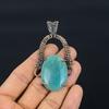 Aquamarine 999 Copper Wire Wrapped Pendant, Handmade Gemstone Pendant Jewelry, Gifts For Wife Brand New Pendant