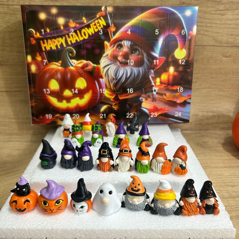 Advent Calendar Halloween Theme Halloween Ornaments 2025 Halloween Advent Calendar with Gnome Dolls 24 Days Countdown for Kids
