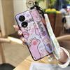 Protective Wrist Strap Phone Case For TCL 505/T509K/T5094 Durable Lanyard Wristband Cute Back Cover Cartoon Silicone