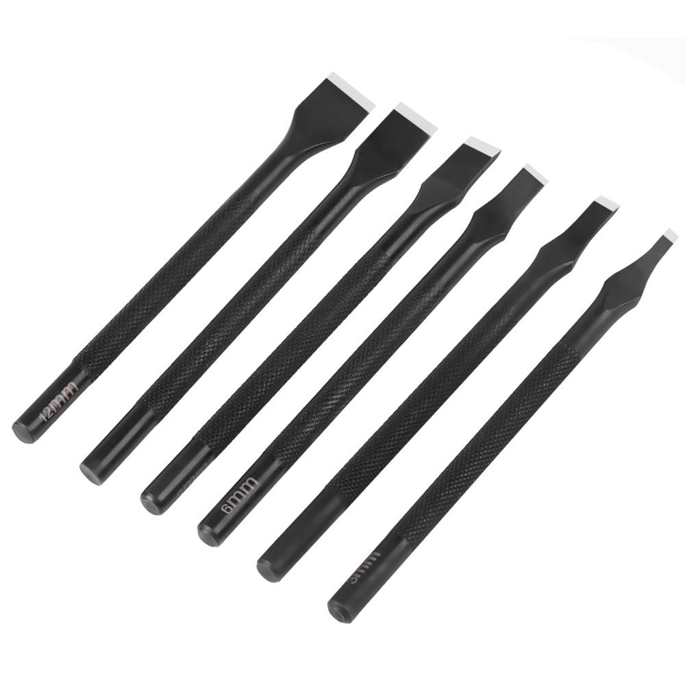6pcs 3mm to 12mm Punchers Leather Craft Tool Set Straight Slot Punch Kit Wallet Making