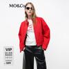 МО&Ко. Женская однотонная хлопковая куртка с воротником-стойкой
