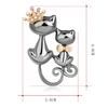 Fashion Jewelry Shiny Cute Double Cats Kitten Crown Brooch Pin Gift