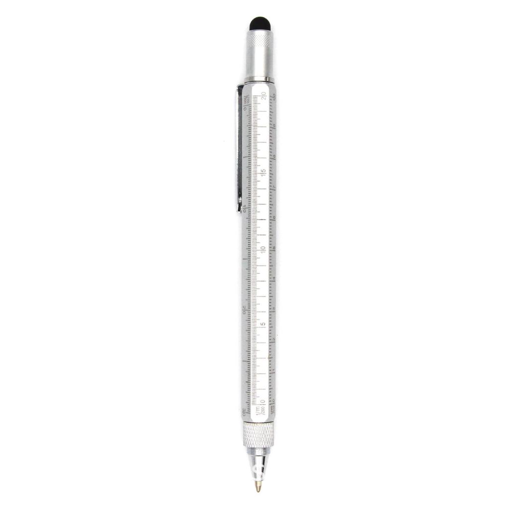 6-in-1 Multi-functional Tool Pen: Touchscreen Stylus, Double-ended Screwdriver, Ruler, Metal Ballpoint