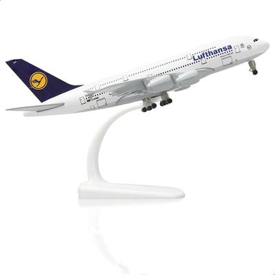 Игрушечные самолеты A380 Немецкий 1/300 Масштаб Самолет Lufthansa Модель самолета 20 см Литой металл Миниатюрный самолет Подарок для энтузиаста Дисплей