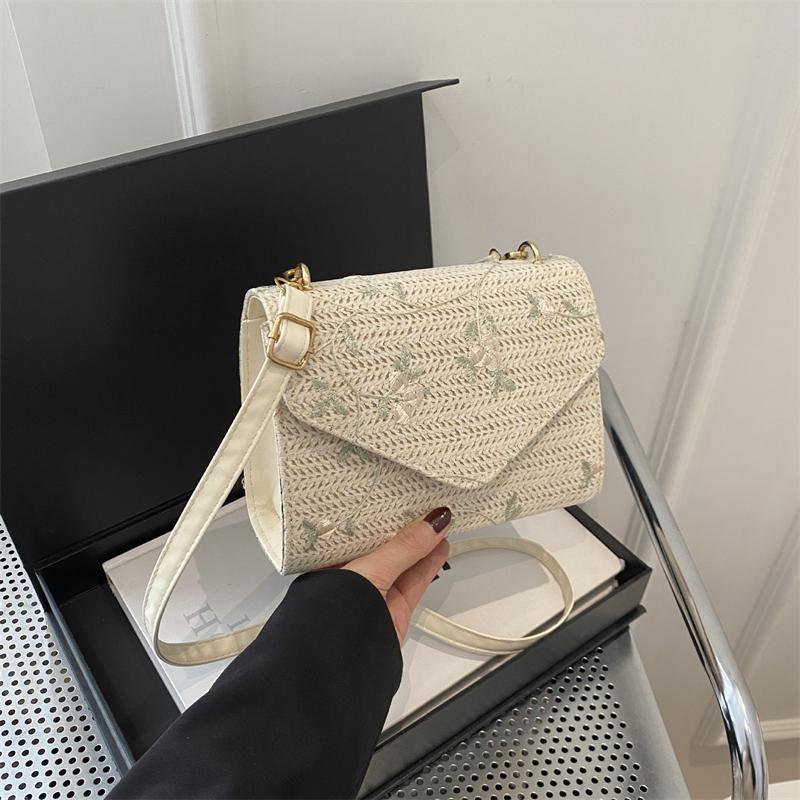 Ротанговая сумка-мессенджер на плечо Модная Вместительная Богемная Сумка из плетеной травы Ручной работы Плетеный Отпускной Кроссбоди для женщин CLE