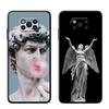 Эстетический чехол со статуей Микеланджело для телефона Samsung Galaxy M52 M23 M32 5g M31 M51 M22 M30s M33 M13 M12 M62, черный силиконовый чехол