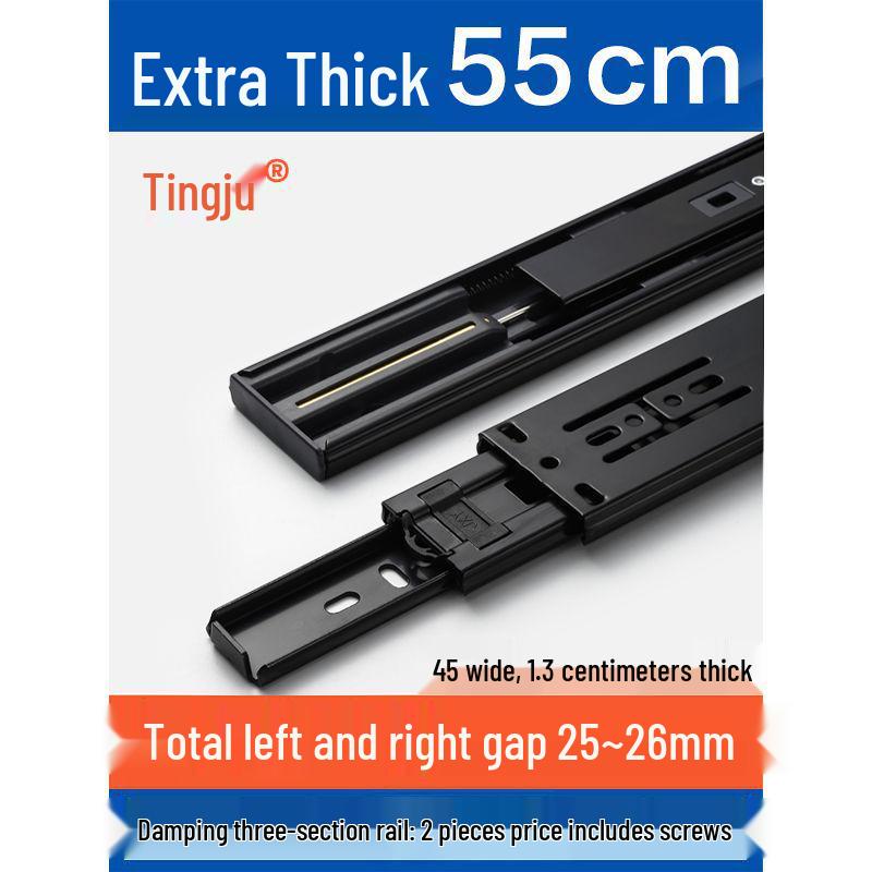 Бесшумные очень толстые направляющие для ящиков из нержавеющей стали с демпфированием отскока