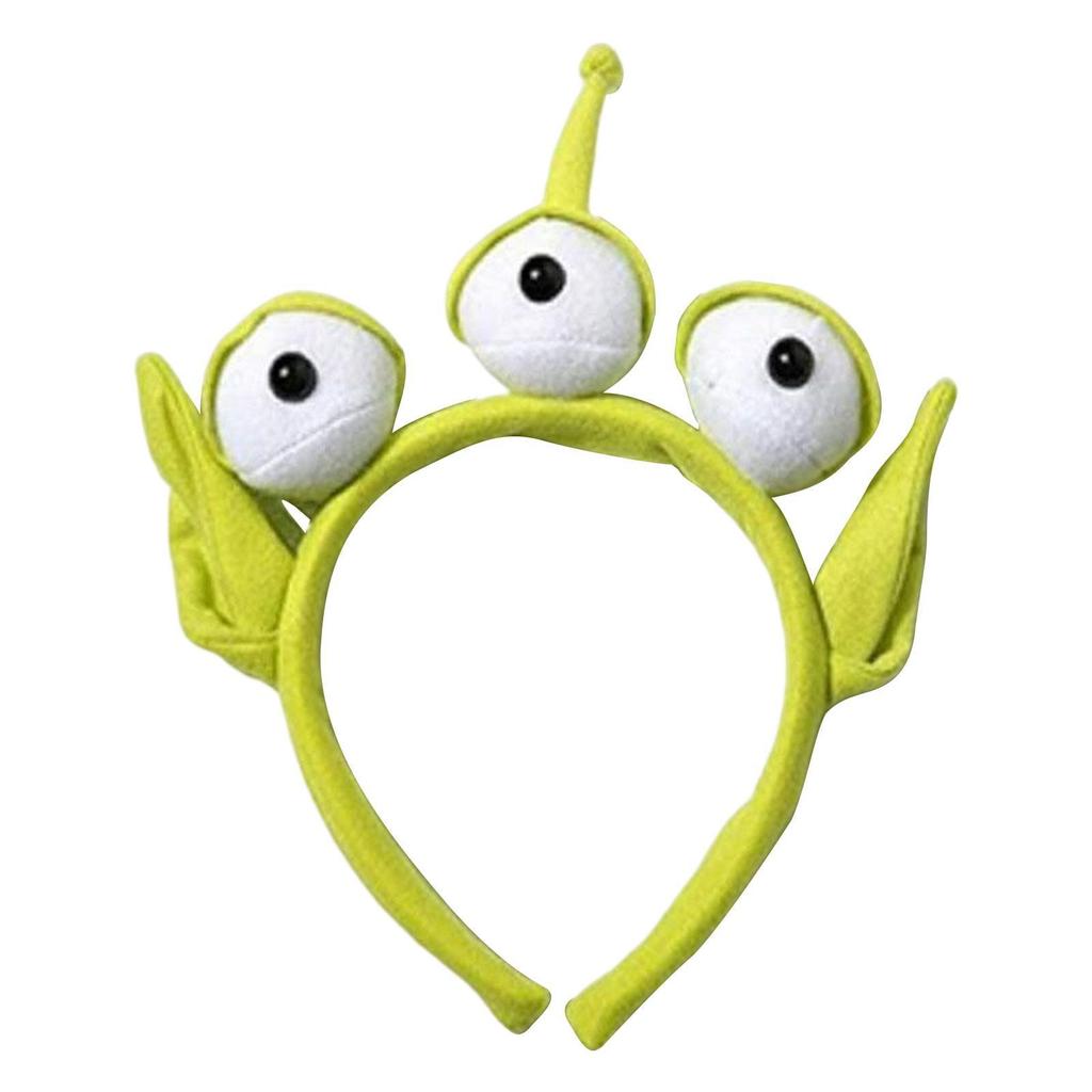 Зеленая повязка на голову инопланетянин, аксессуары для косплея, аниме, три глаза, резинки для волос для мальчика, милый забавный мультяшный персонаж