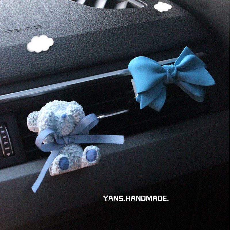 Cute Teddy Bear Bows Bear Car Aromatherapy Air Conditioner Air Outlet Decoration Creative Car Perfume Fragrant Stone