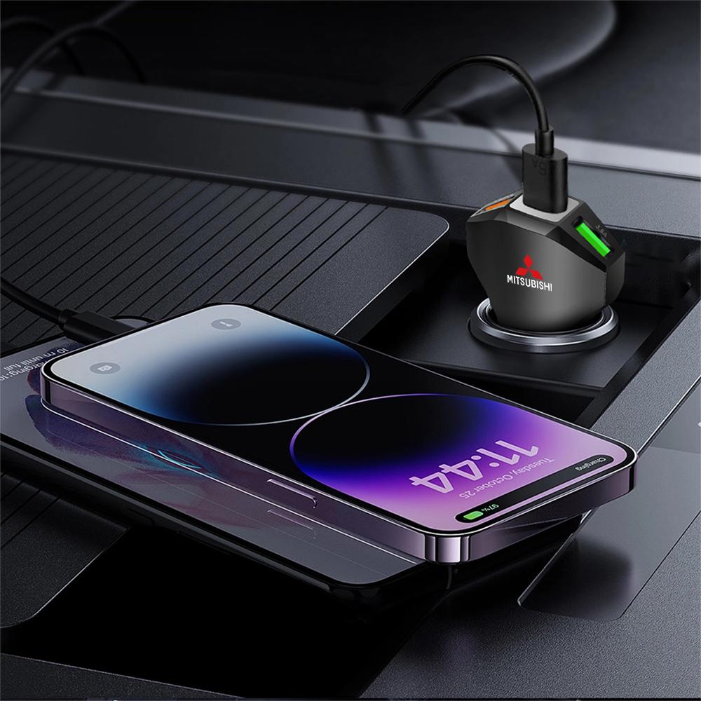 cwsh7 Car Charger Cigarette Lighter Fast Charging USB Type C Phone Charger For Mitsubishi Lancer 10 9 EX Outlander 3 ASX L200 Ralliart