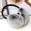 Rex Rabbit Fur Earmuffs for Women's Autumn and Winter Warmth Earmuffs and Ear Wraps Simple and Genuine Fur Ear Cover Ear Warmth