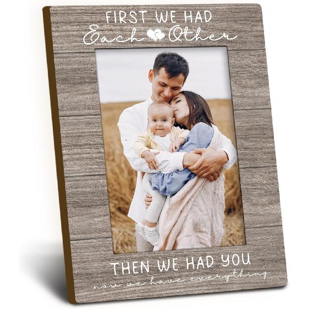 Baby Picture Frame 4x6, Family Wooden Picture Frame, Families Frames, New Baby Gifts, Newborn Babies Gifts, First We Had Each Other Family Decorative